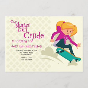 Invitation de fille de patineur