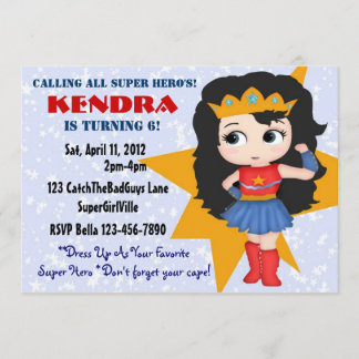 Invitation de fille de super héros