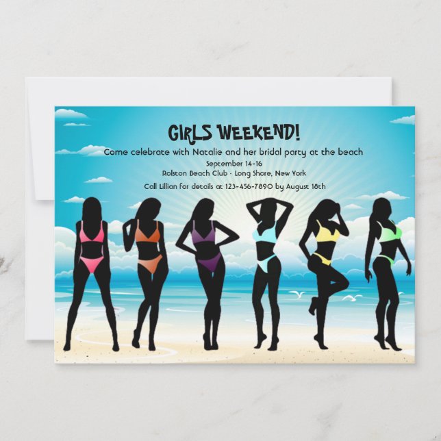 Invitation de filles bikini (Devant)