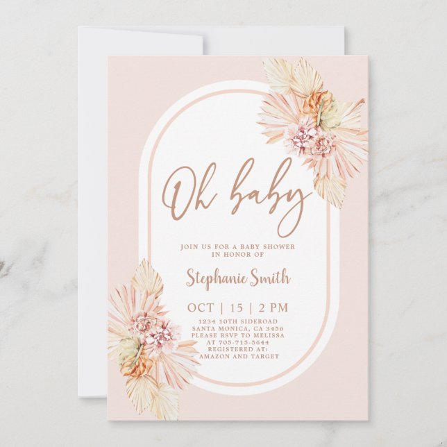 Invitation de filles du désert de Boho Blush (Devant)