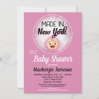 Invitation de filles roses amusantes du Baby showe