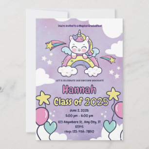 Invitation de fin d'études à la maternelle Licorne