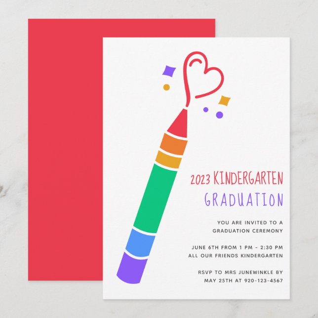 Invitation de fin d'études de la petite maternelle (Devant / Derrière)