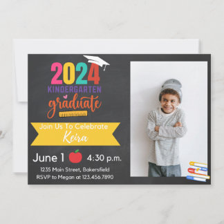 Invitation de fin d'études de maternelle 2024 avec