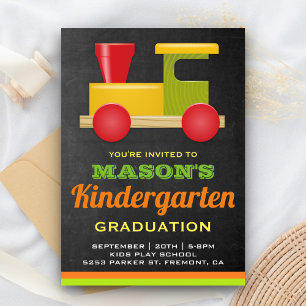 Invitation de fin d'études maternelle Train Jouet