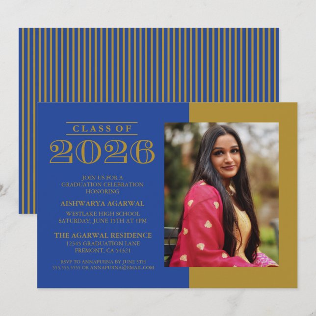INVITATION DE FIN D'ÉTUDES PROMOTION 2026 CLASSIQU (Devant / Derrière)
