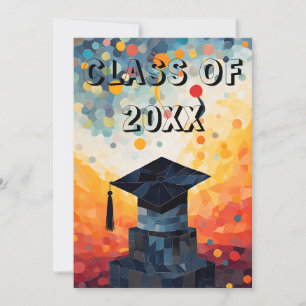 Invitation de fin d'études sur mesure et colorée