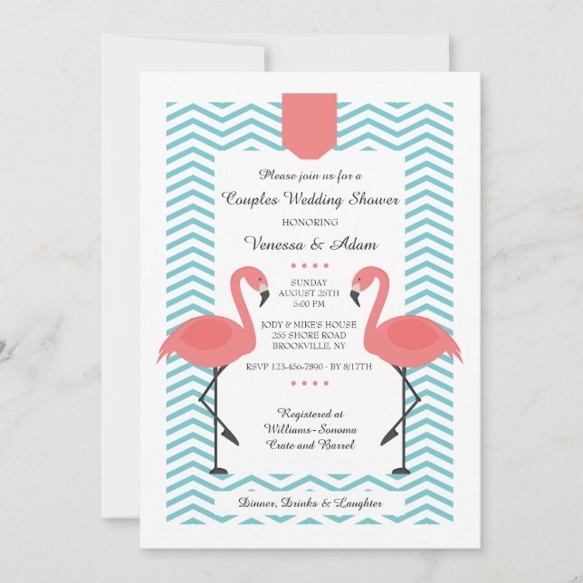 Invitation de Flamants roses d'écarlate (Devant)