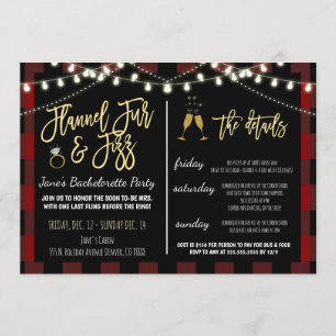 Invitation de Flannel Fur et Fizz Party