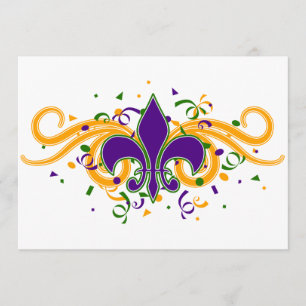 Invitation de Fleur-De-Lis de mardi gras