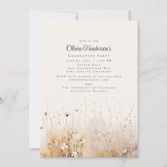 Invitation de Fleur sauvage d'été (Devant)