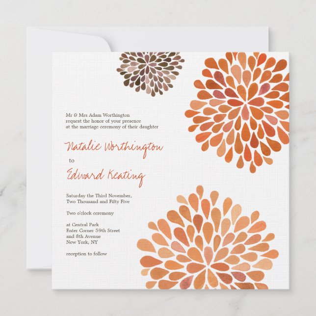 Invitation de fleurs de fleur de mariage de (Devant)