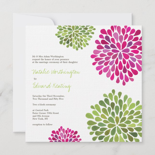 Invitation de fleurs de fleur de roses indien et (Devant)