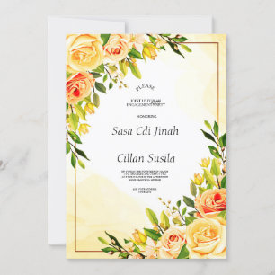 Invitation de fleurs élégantes jaunâtres
