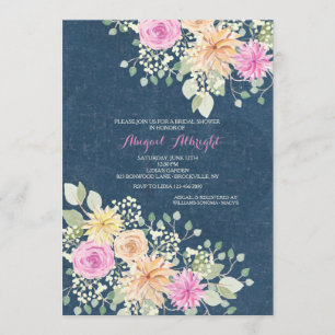 Invitation de fleurs et de Denim