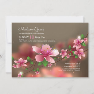 Invitation de fleurs floues