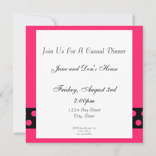 Invitation de fleurs roses (Devant)