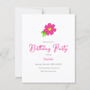 Invitation de fleurs roses chaudes