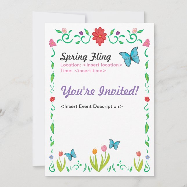 Invitation de Fling de ressort (Devant)