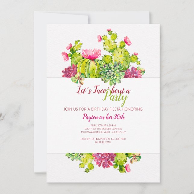 Invitation de floraison de fête d'anniversaire de (Devant)