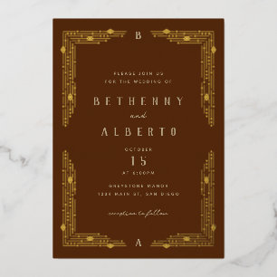 Invitation de Foil Frontière Art Nouveau