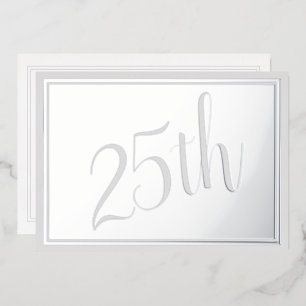 Invitation de Foil Mariage 25e anniversaire d'arge