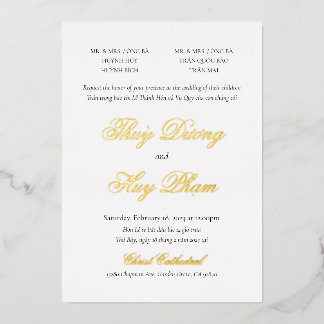 Invitation de Foil vietnamien bilingue