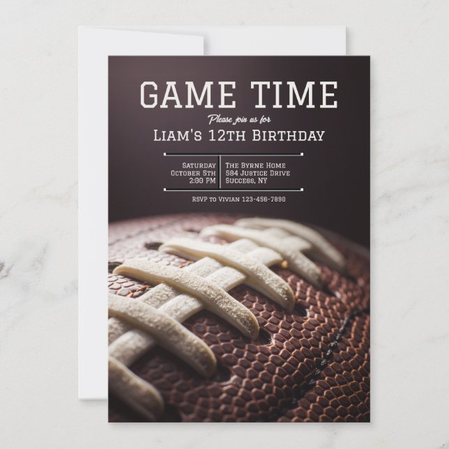 Invitation de football Game Time (Devant)