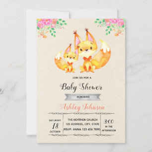 Invitation de Fox baby shower