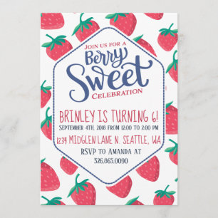 Invitation de fraise pour la partie d'été de