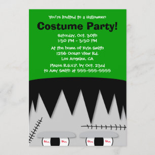 Invitation de Frankenstein Kids à la fête d'Hallow