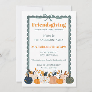 Invitation de Friendsgiving Citrouille