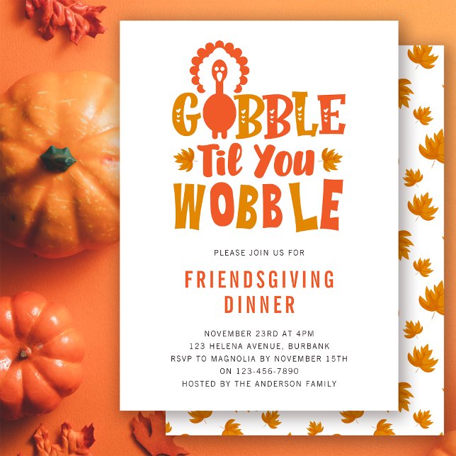 Invitation de Friendsgiving Faites du Gobble Jusqu (Créateur téléchargé)