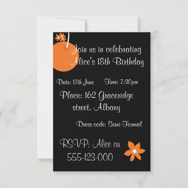 Invitation de fruits d'été (Devant)