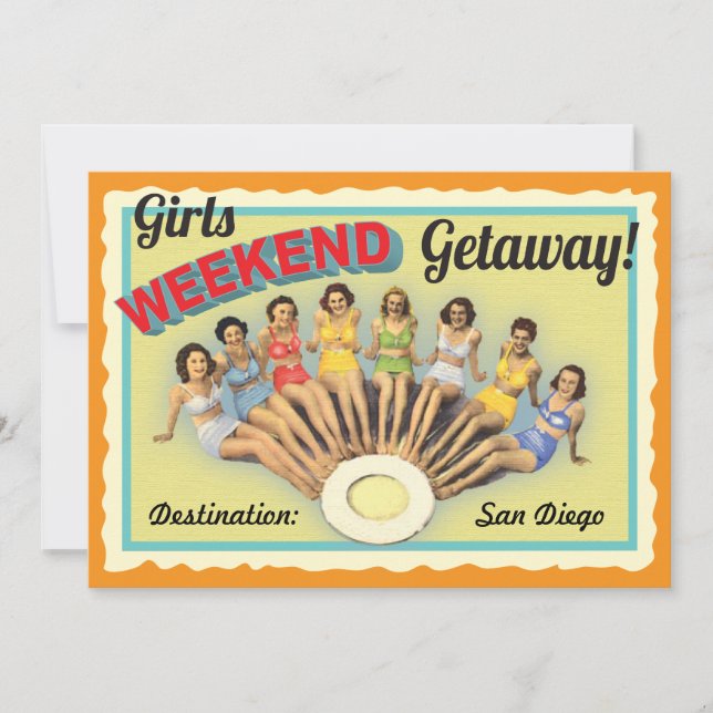 Invitation de fuite de week-end de filles (Devant)