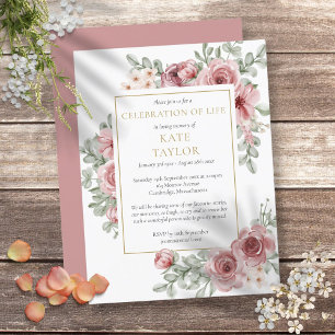 Invitation de funérailles pour la célébration de v