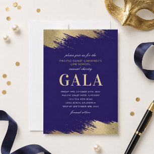 Invitation de gala bleu or événement formel
