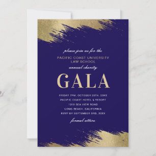 Invitation de gala bleu or événement formel