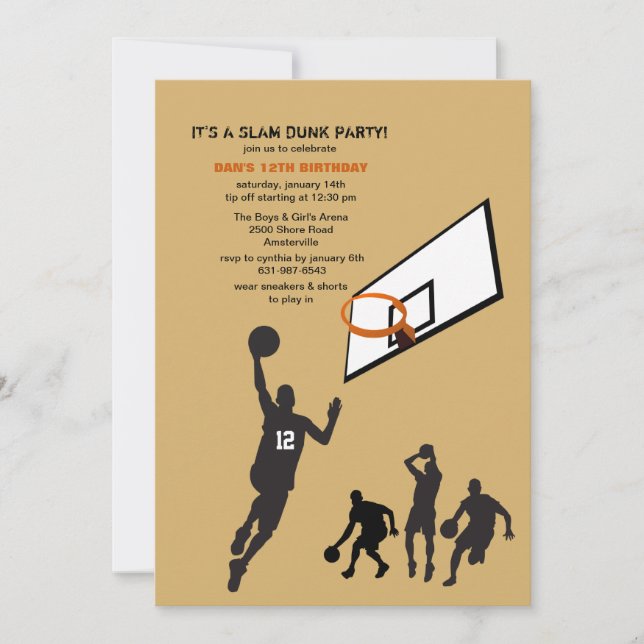 Invitation de Game of Hoops (Devant)