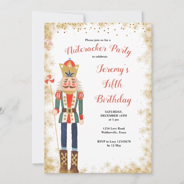 Invitation de garçon d'anniversaire d'hiver de (Devant)