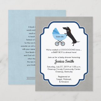 Invitation de garçon de baby shower de teckel