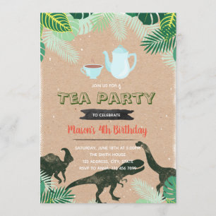 Invitation de garçon de partie de rex de thé