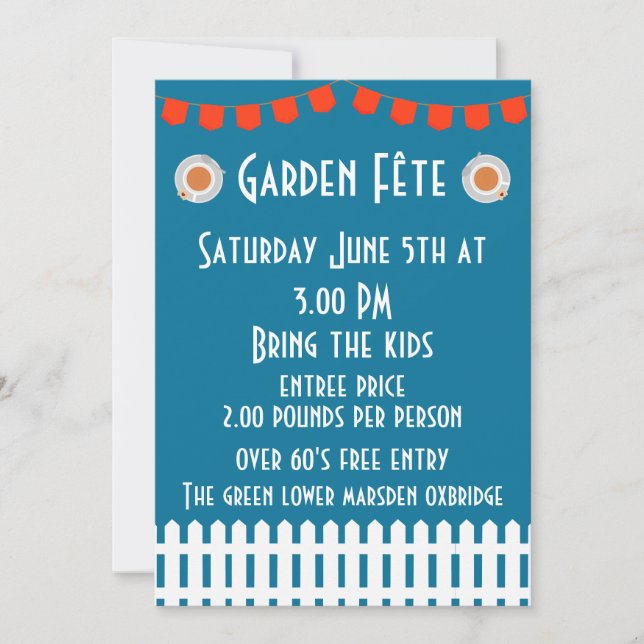 Invitation de Garden Fete (Devant)