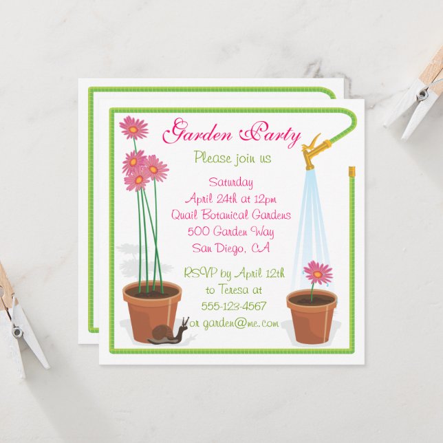Invitation de Garden Party (Devant/Arrière en situation)