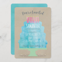 Invitation de gâteau d'anniversaire