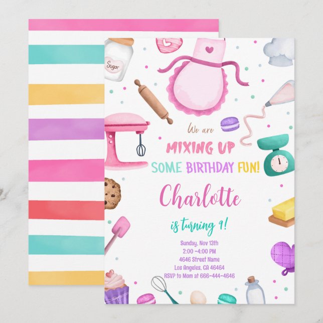 Invitation de gâteau de cuisson (Devant / Derrière)