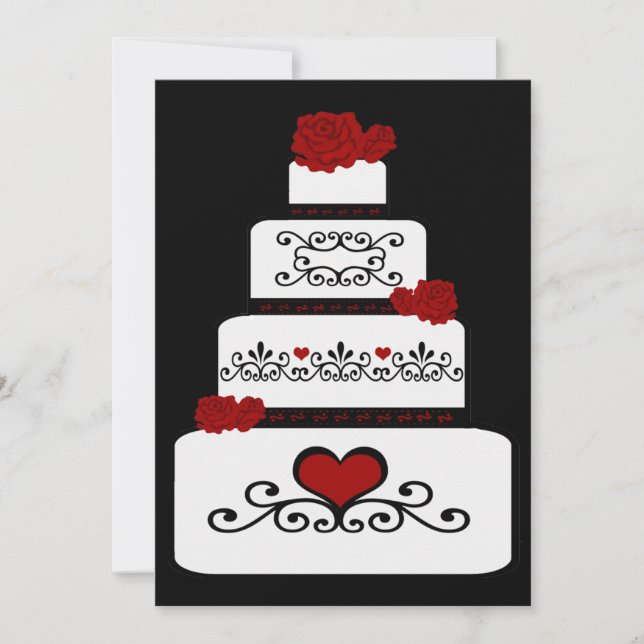 Invitation de gâteau de mariage (Devant)