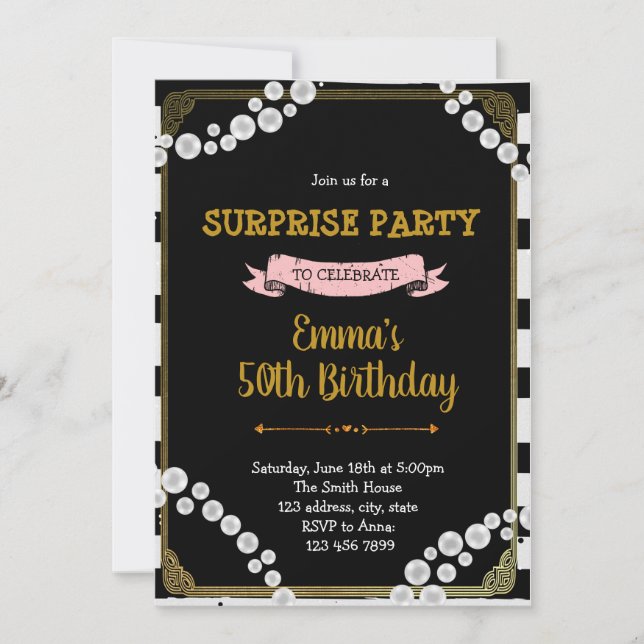 Invitation de Gatsby à rugir pour l'anniversaire d (Devant)
