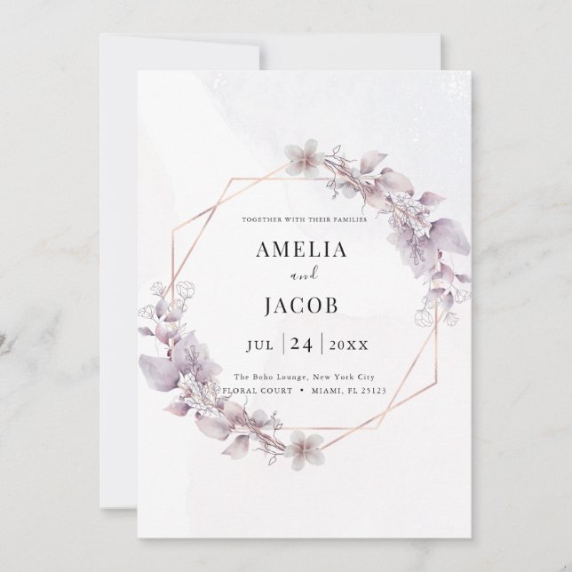 Invitation de géométrie verte moderne (Devant)