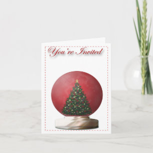 Invitation de globe de neige d'arbre de Noël